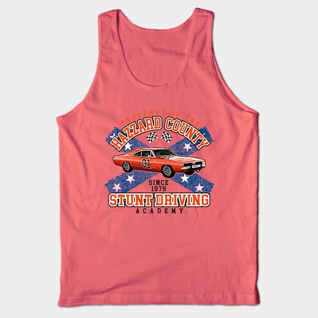 Hazzard County Stunt Driving Academy Tank Top by Alema Art